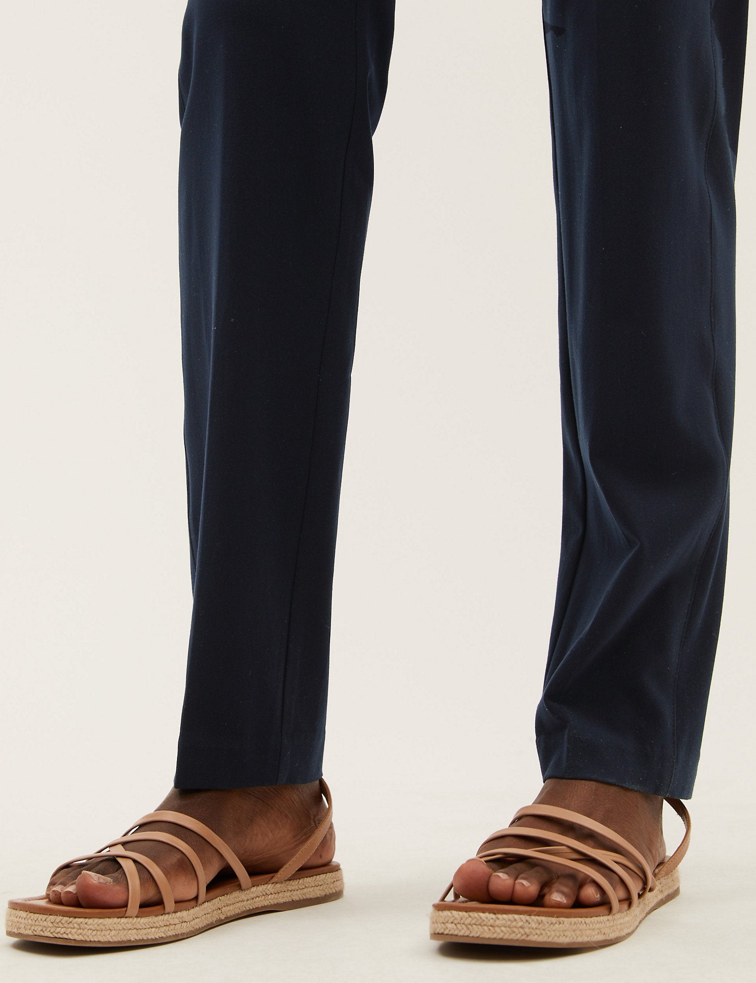 Straight Leg Trousers with Stretch