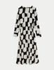 Printed Tie Waist Midaxi Column Dress