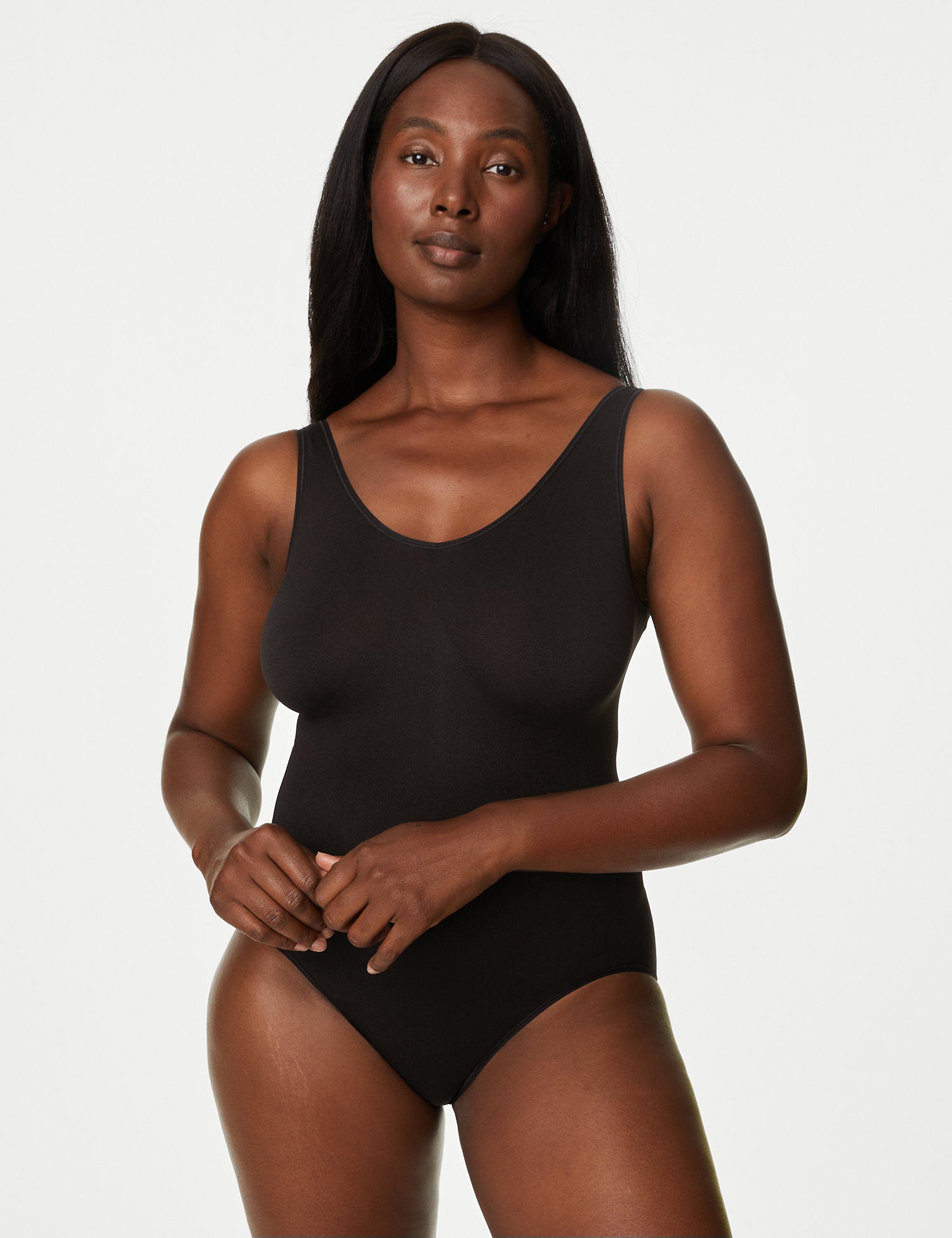 Seamless light shaping body - Black - Ladies