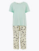 Cotton Star Print Cropped Pyjama Set