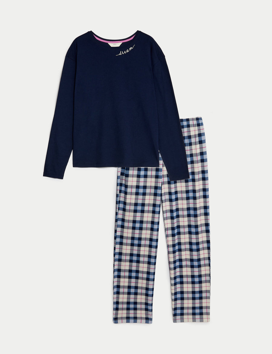 Pure Cotton Checked Pyjama Set