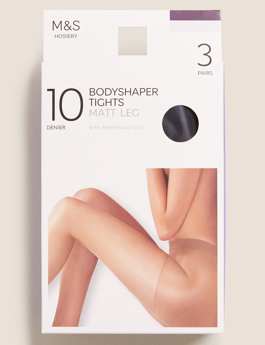 3pk 10 Denier Body Shaper Tights 