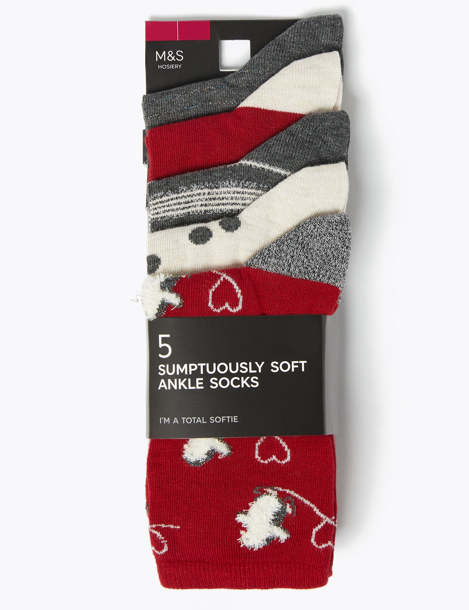 5 Pack Sumptuously Soft Penguin Ankle Socks
