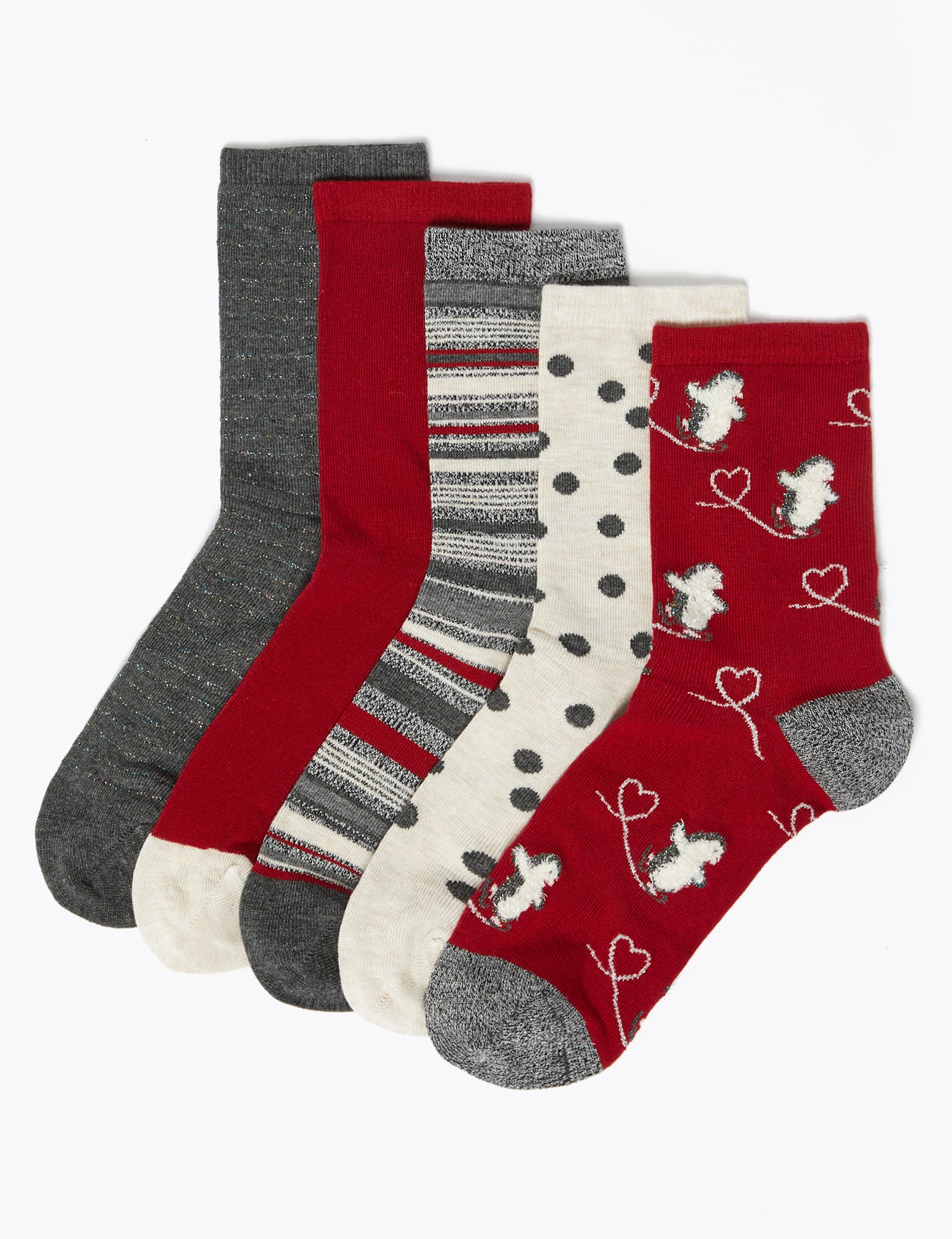 5 Pack Sumptuously Soft Penguin Ankle Socks