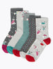 5 Pack Cotton Rich Dog Ankle Socks