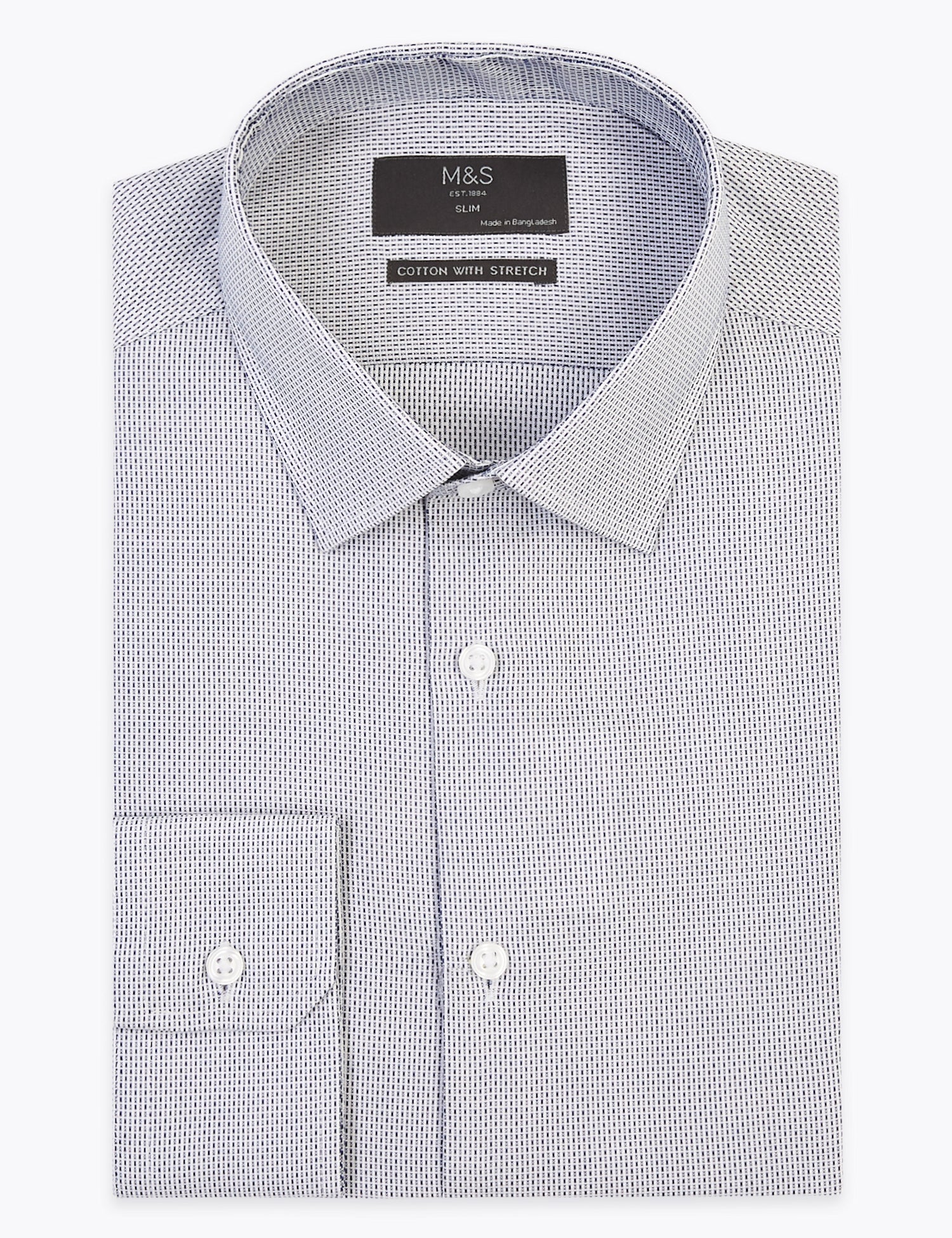 Slim Fit Easy Iron Shirt with Stretch