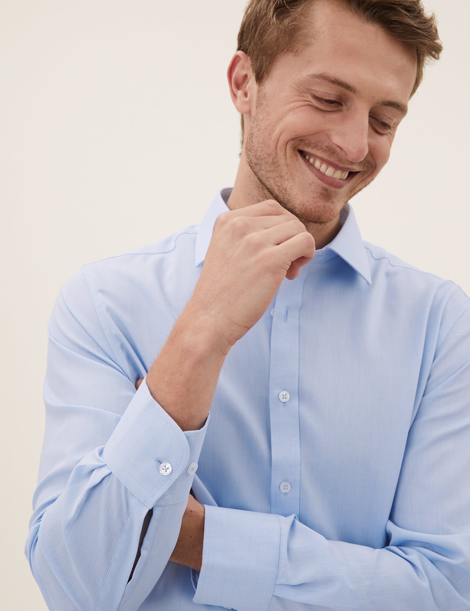 Tailored Fit Easy Iron Textured Shirt