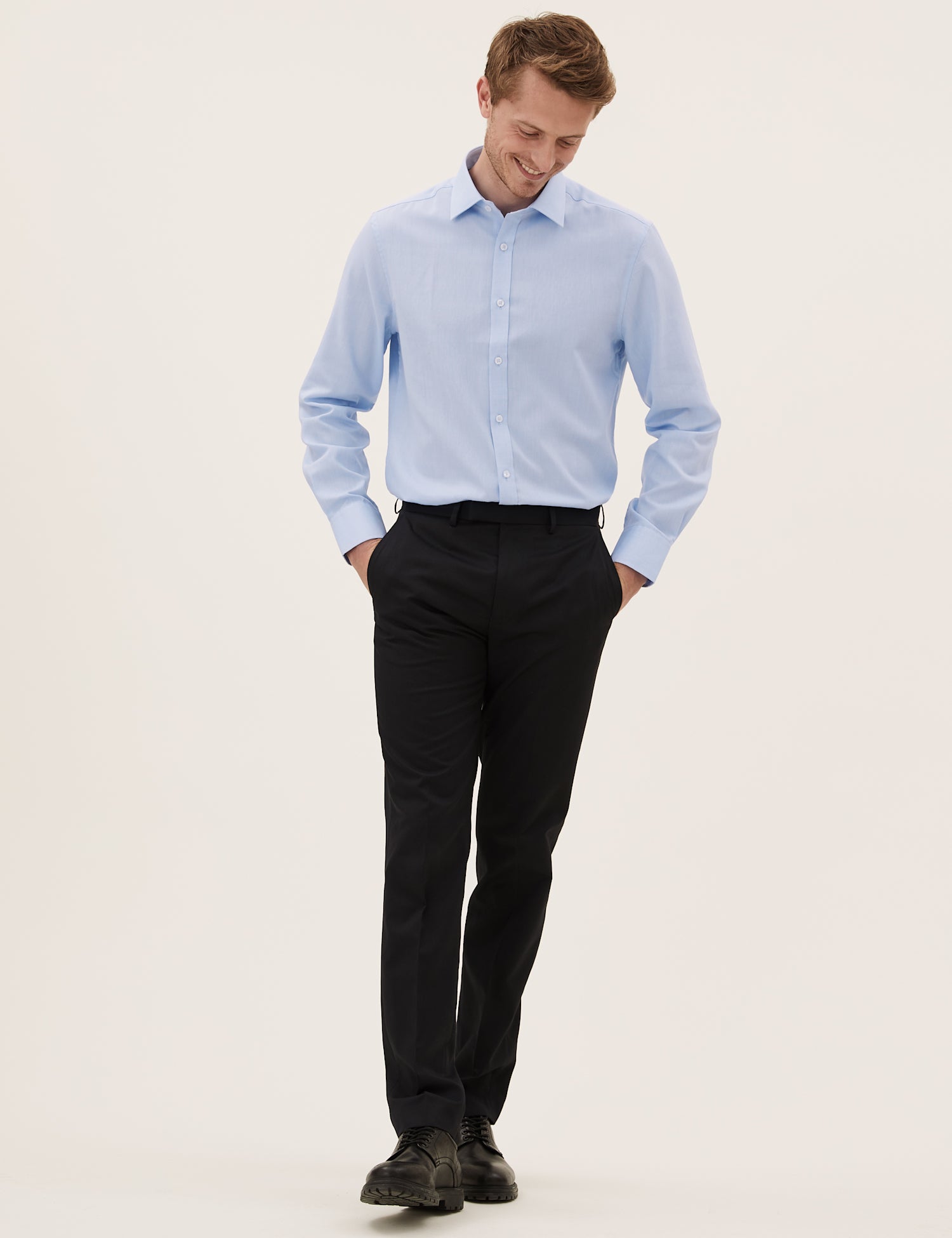 Tailored Fit Easy Iron Textured Shirt