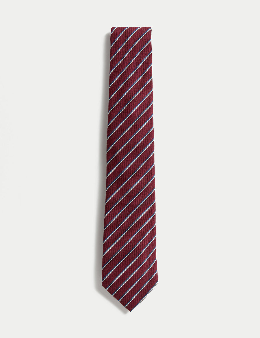 Striped Wool Rich Tie