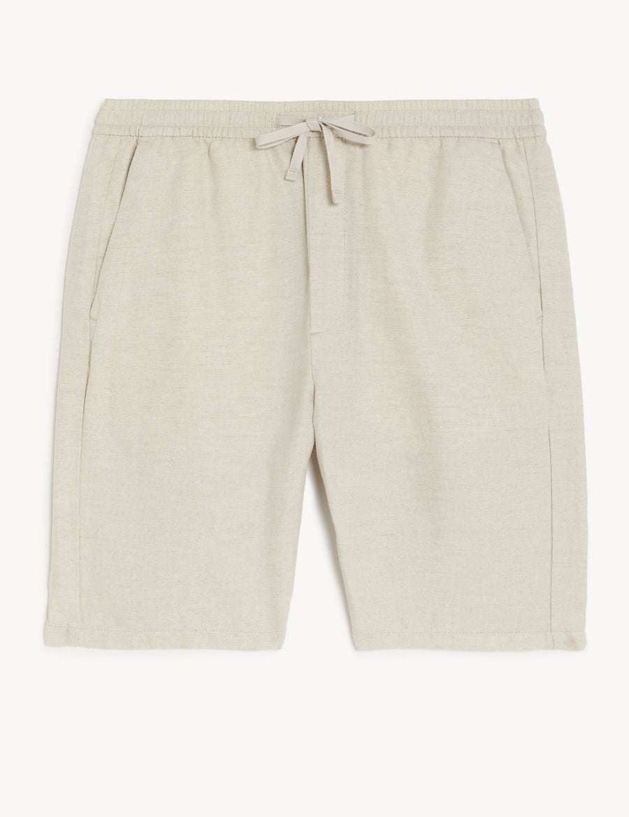 Linen Blend Elasticated Waist Chino Shorts
