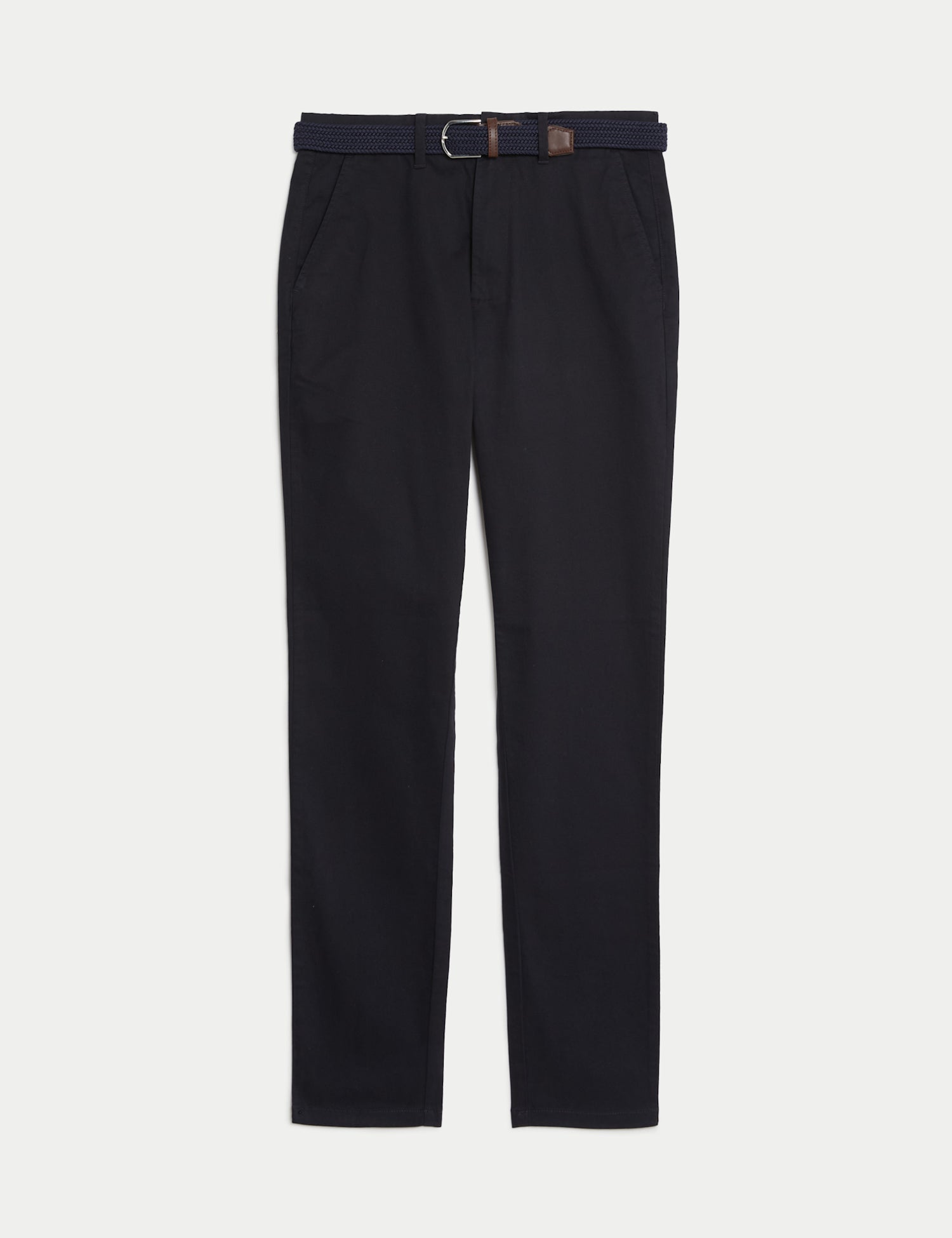 Slim Fit Belted Stretch Chinos