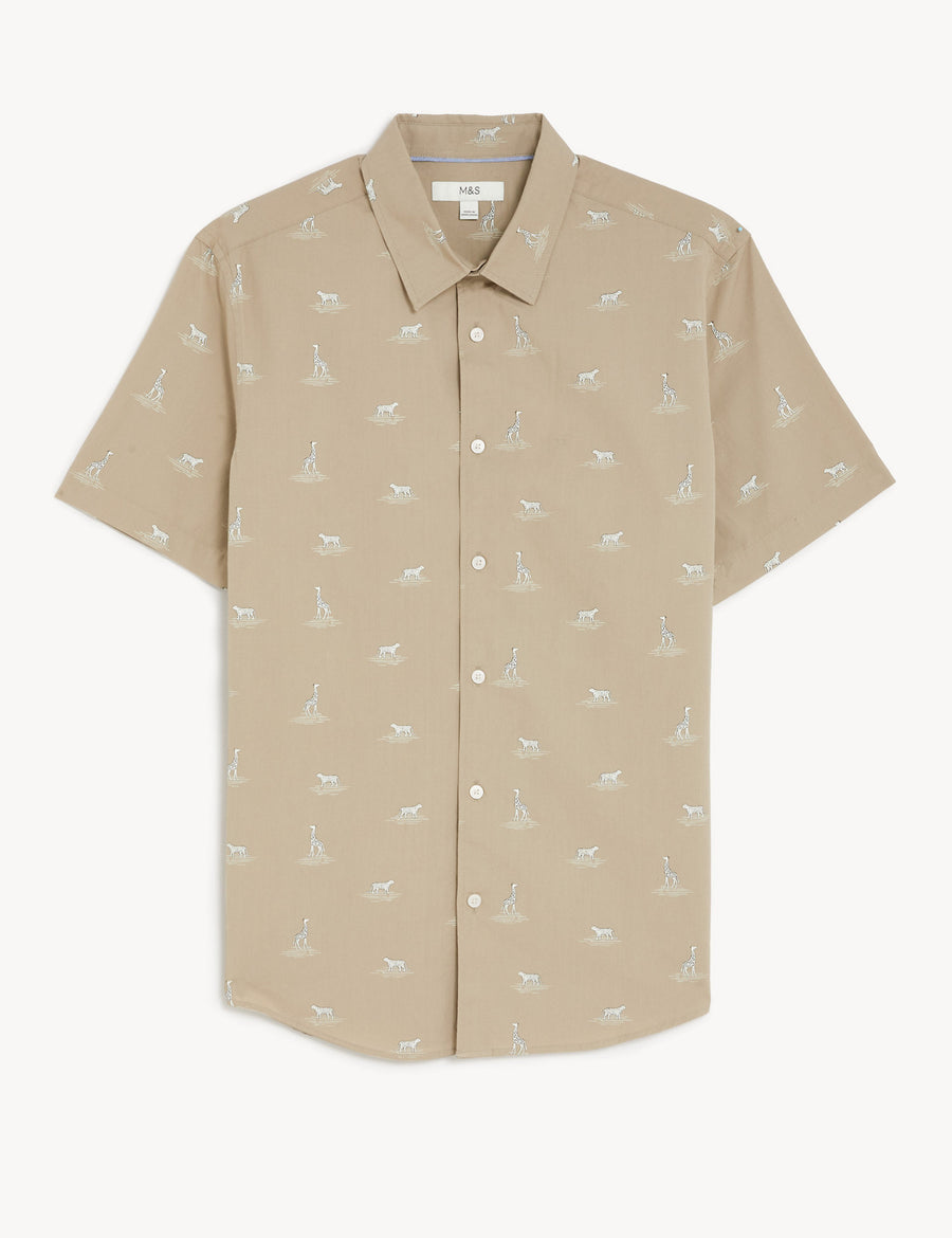 Pure Cotton Wildlife Print Shirt