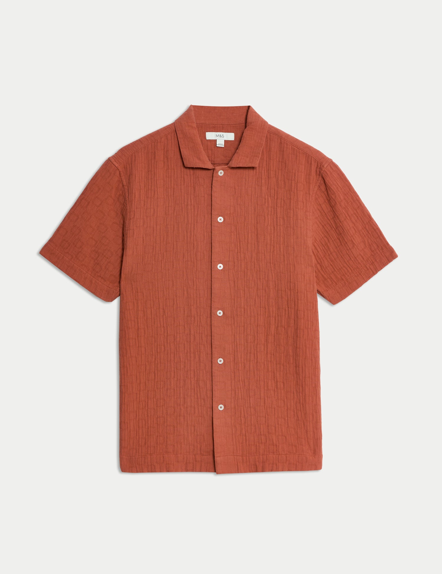 Easy Iron Pure Cotton Textured Shirt