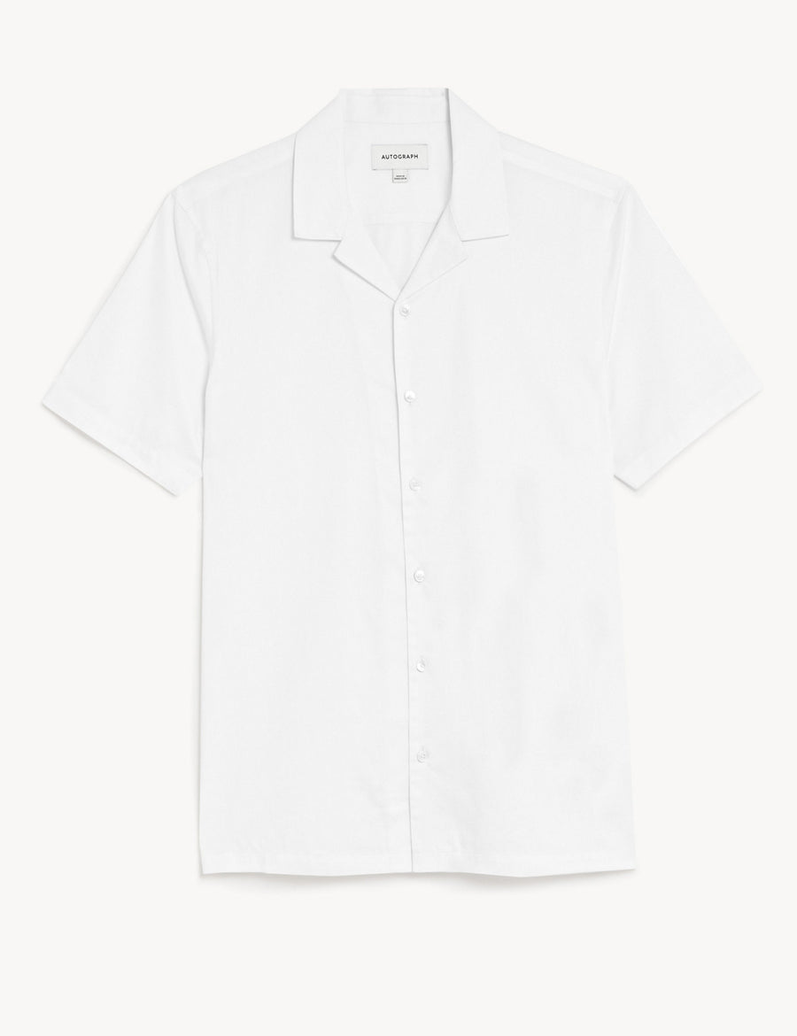Cotton Rich Cuban Collar Shirt