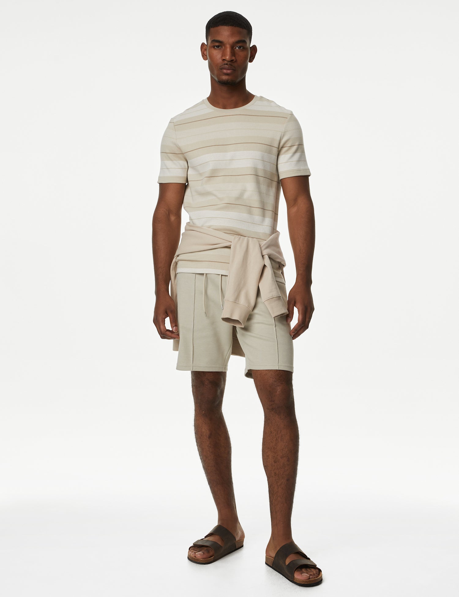 Pure Cotton Double Knit Striped T-Shirt