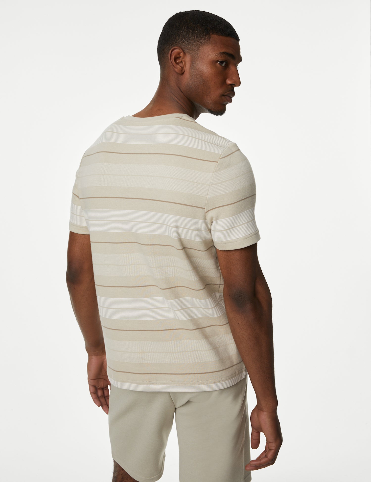 Pure Cotton Double Knit Striped T-Shirt