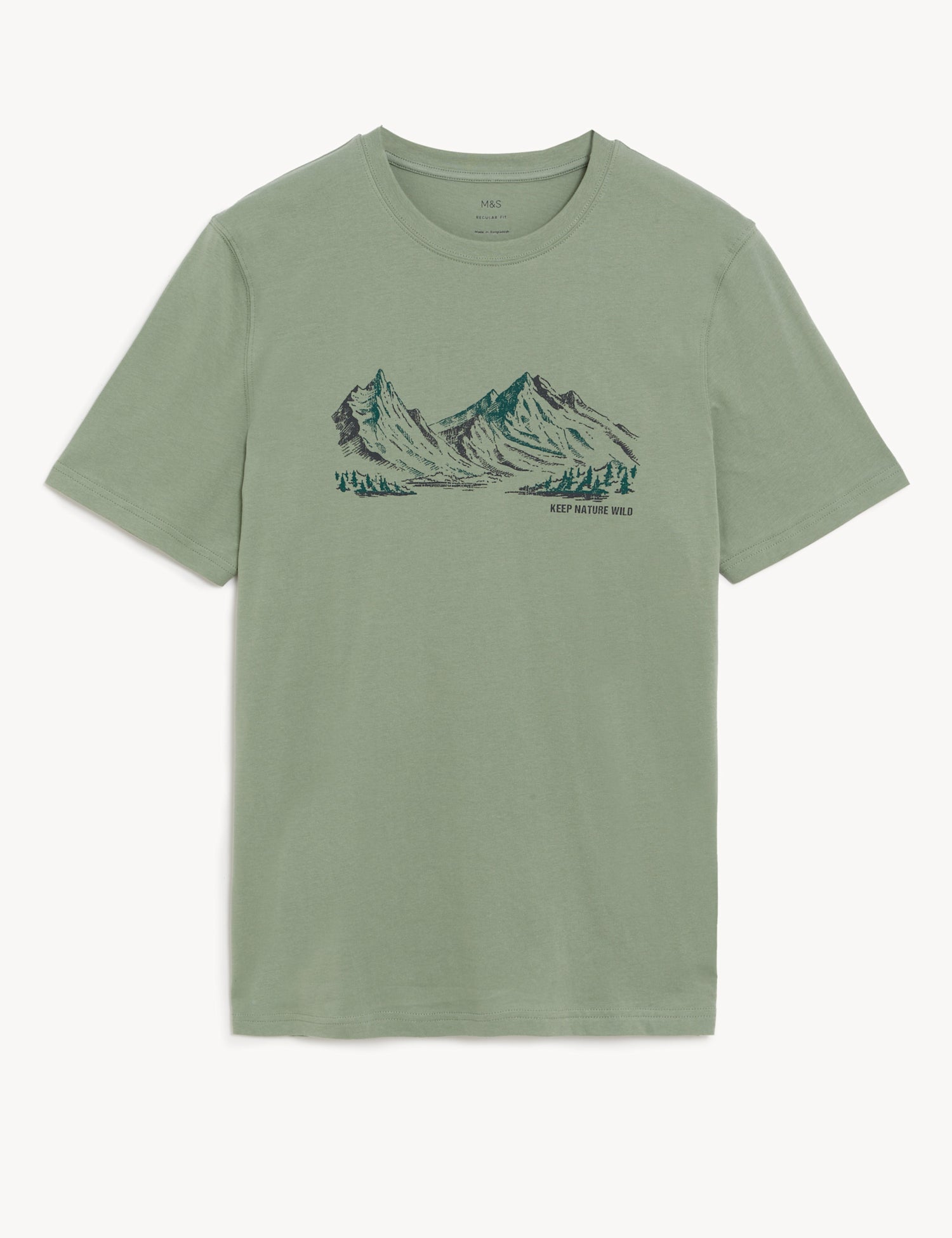 Pure Cotton Mountain Graphic T-Shirt