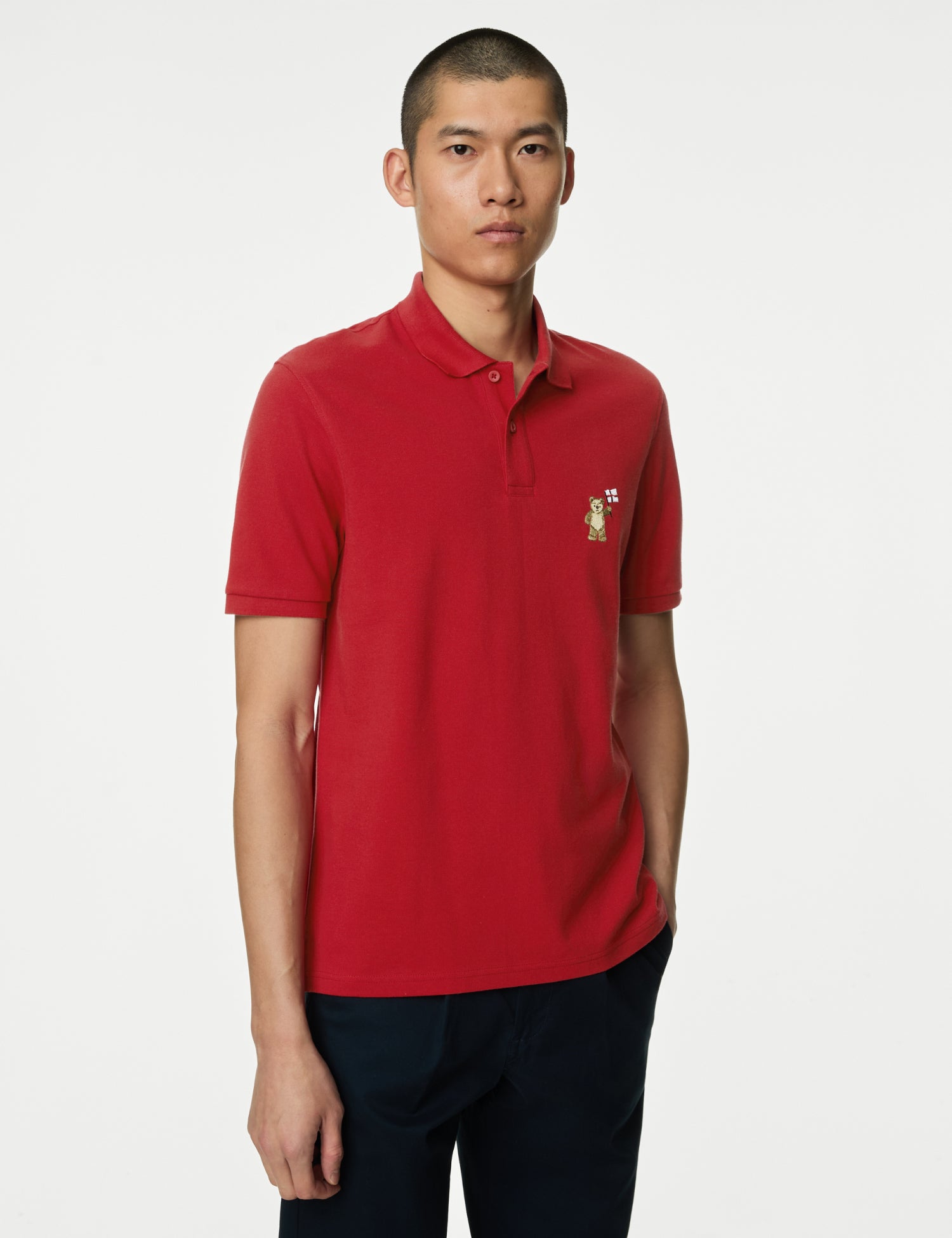 Pure Cotton Spencer Bear™ England Polo Shirt