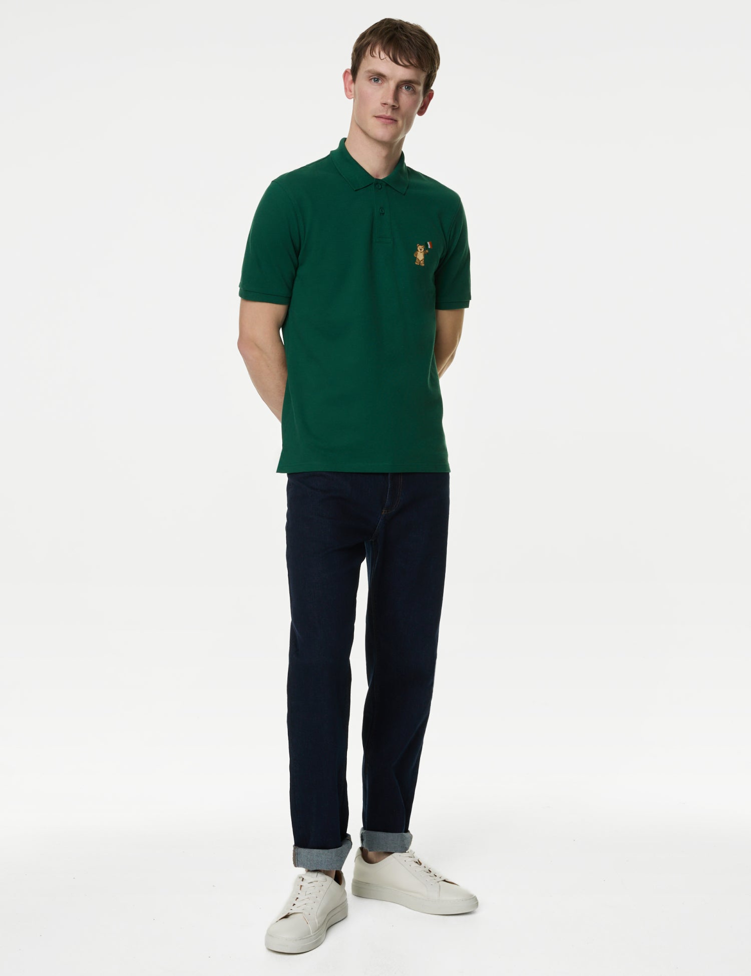 Pure Cotton Spencer Bear™ Ireland Polo Shirt