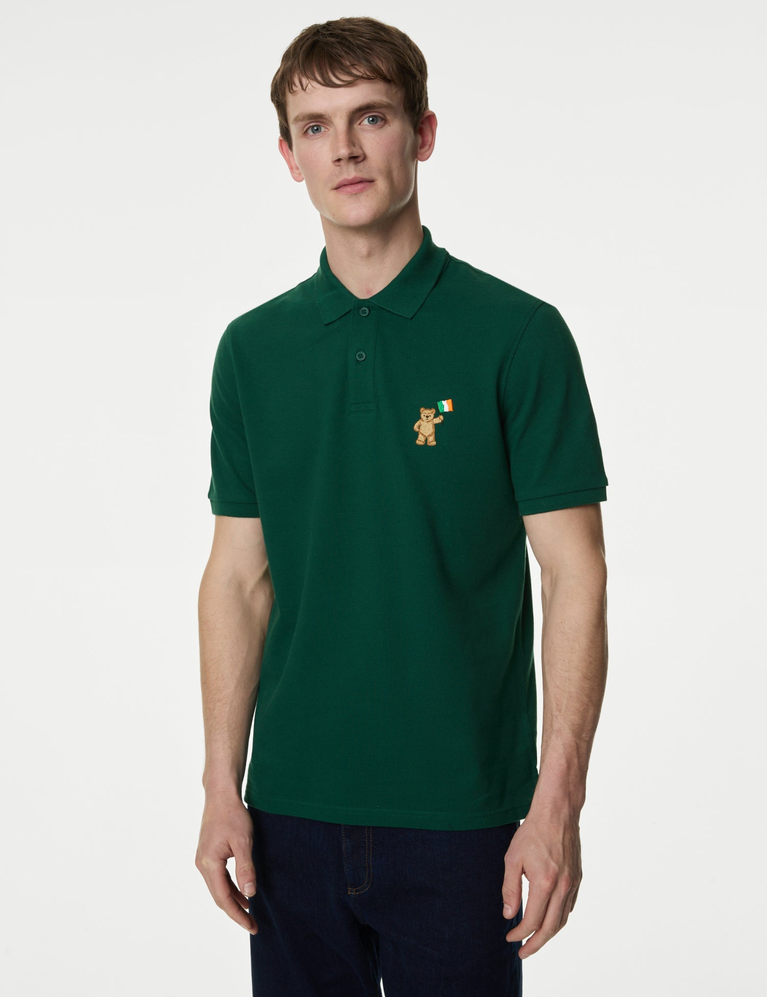 Pure Cotton Spencer Bear™ Ireland Polo Shirt