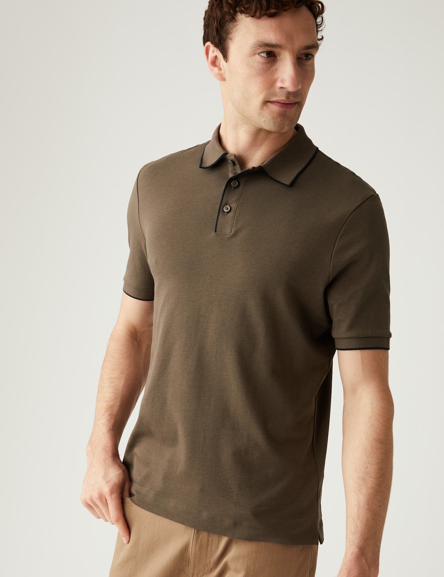 Pure Cotton Tipped Polo Shirt