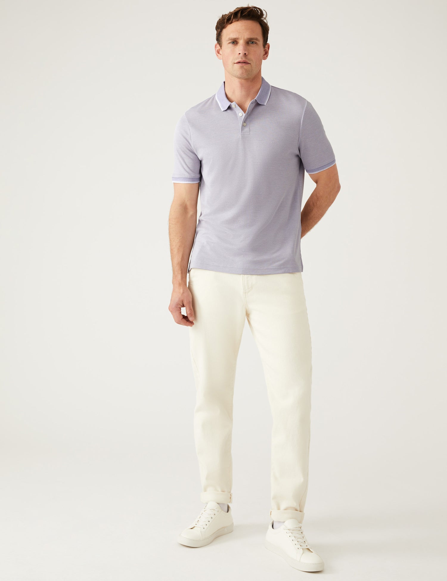 Modal Rich Tipped Collar Polo Shirt