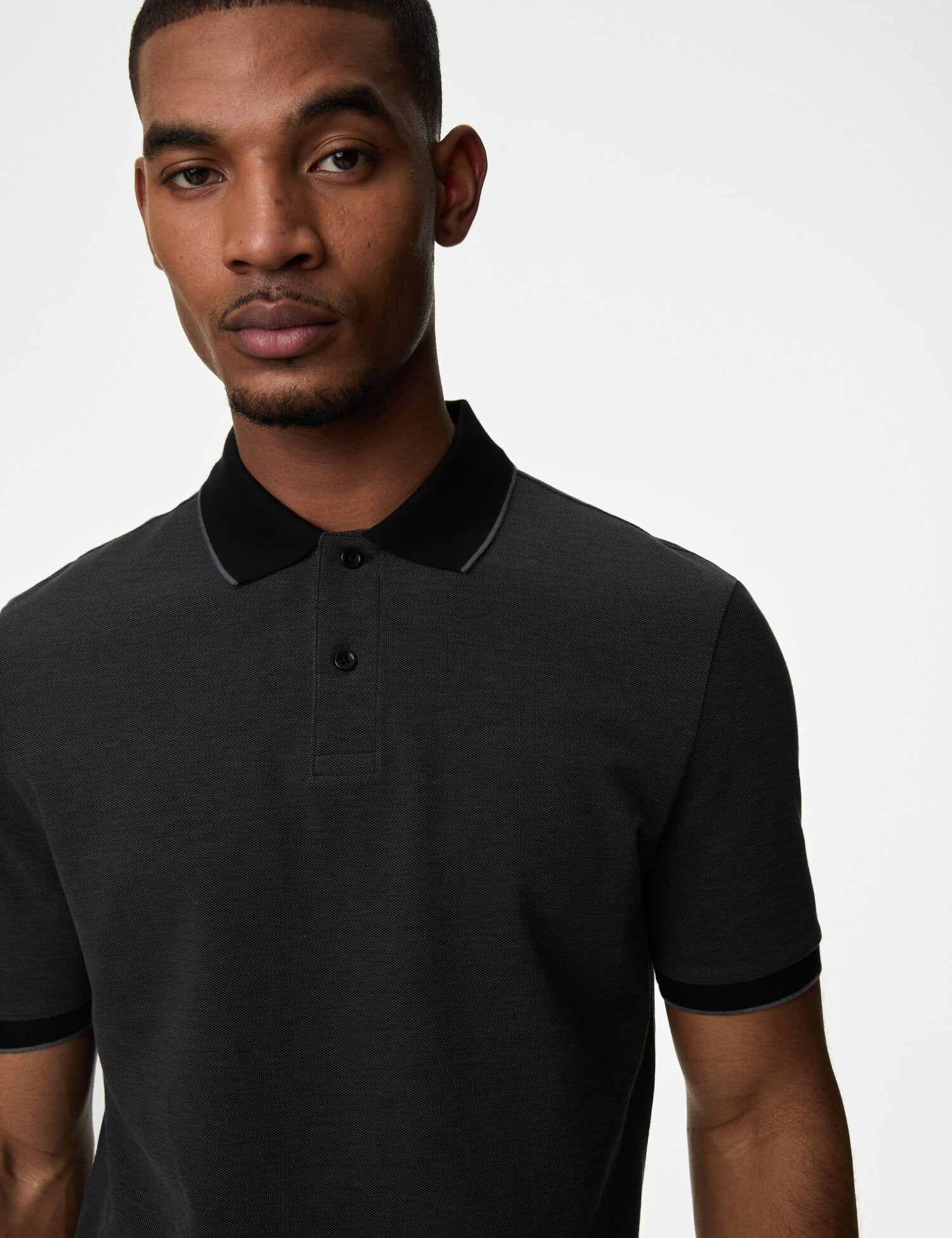 Pure Cotton Tipped Pique Shirt