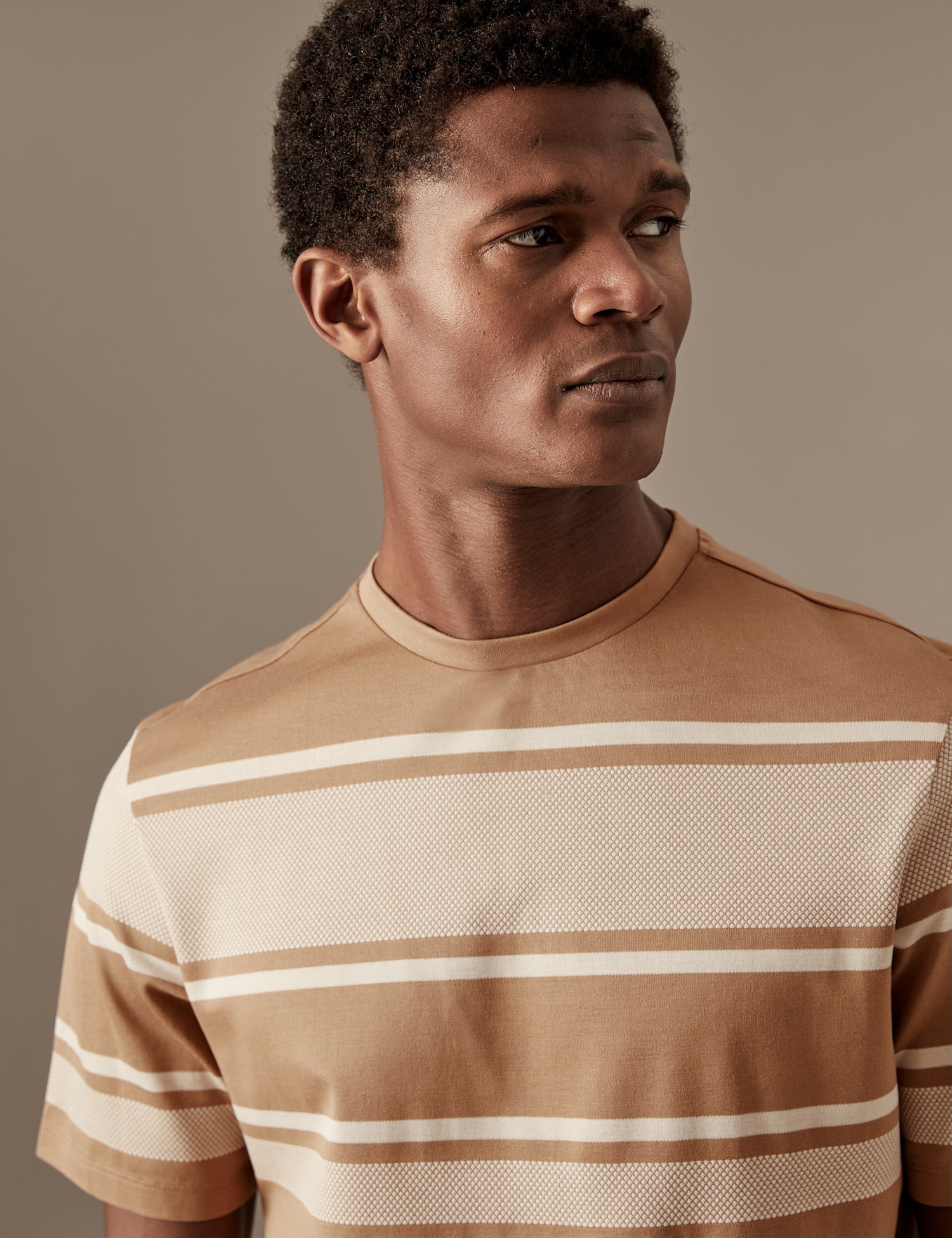 Pure Cotton Striped Textured T-Shirt