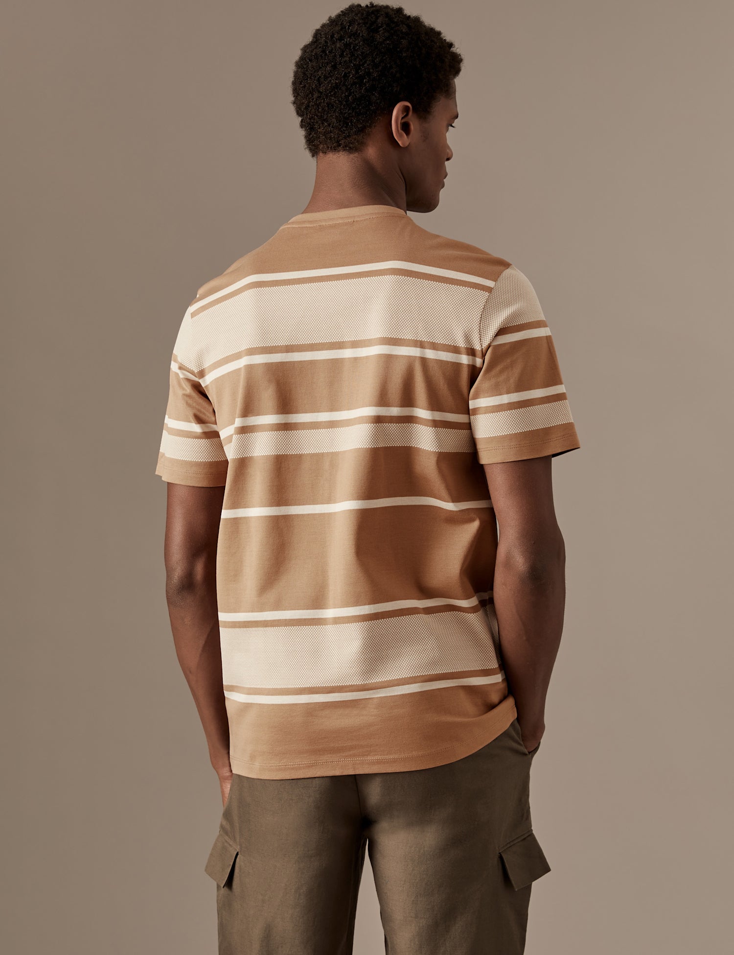 Pure Cotton Striped Textured T-Shirt