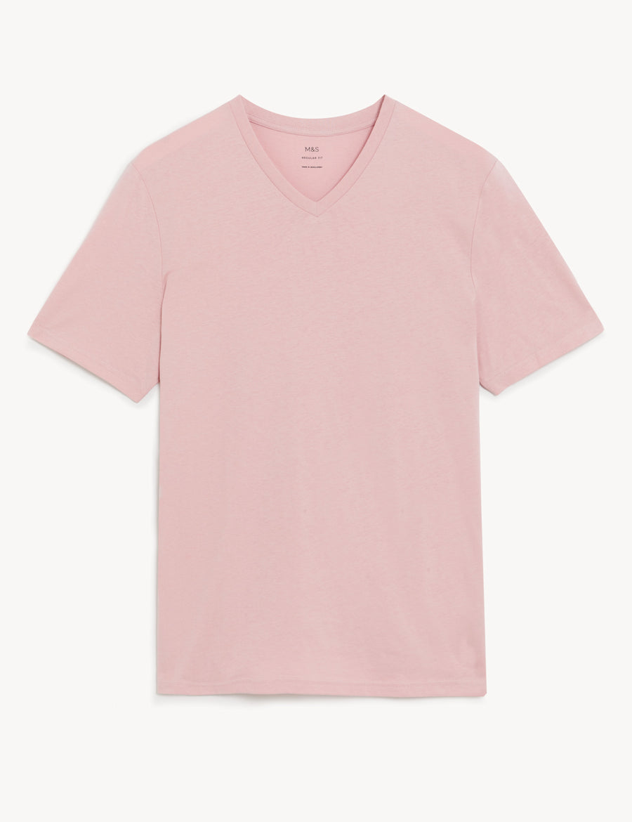 Pure Cotton V-Neck T-Shirt