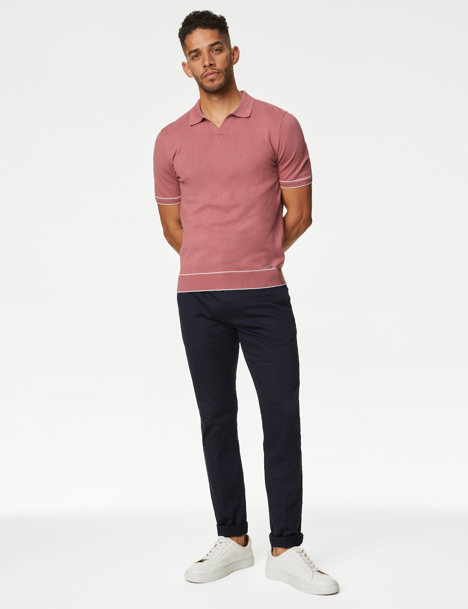 Silk Cotton Knitted Polo Shirt