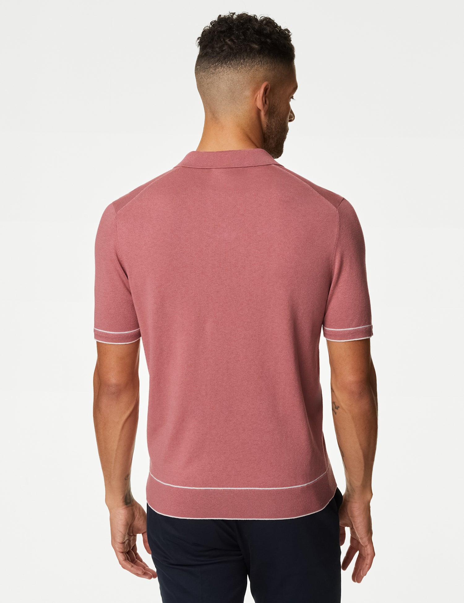 Silk Cotton Knitted Polo Shirt