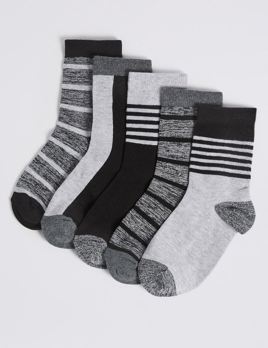 5 Pairs of Monochrome Socks