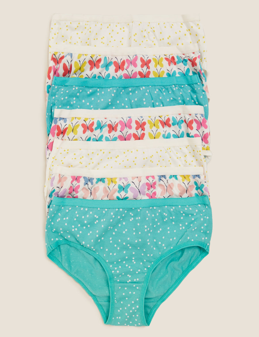 7pk Pure Cotton Patterned Knickers