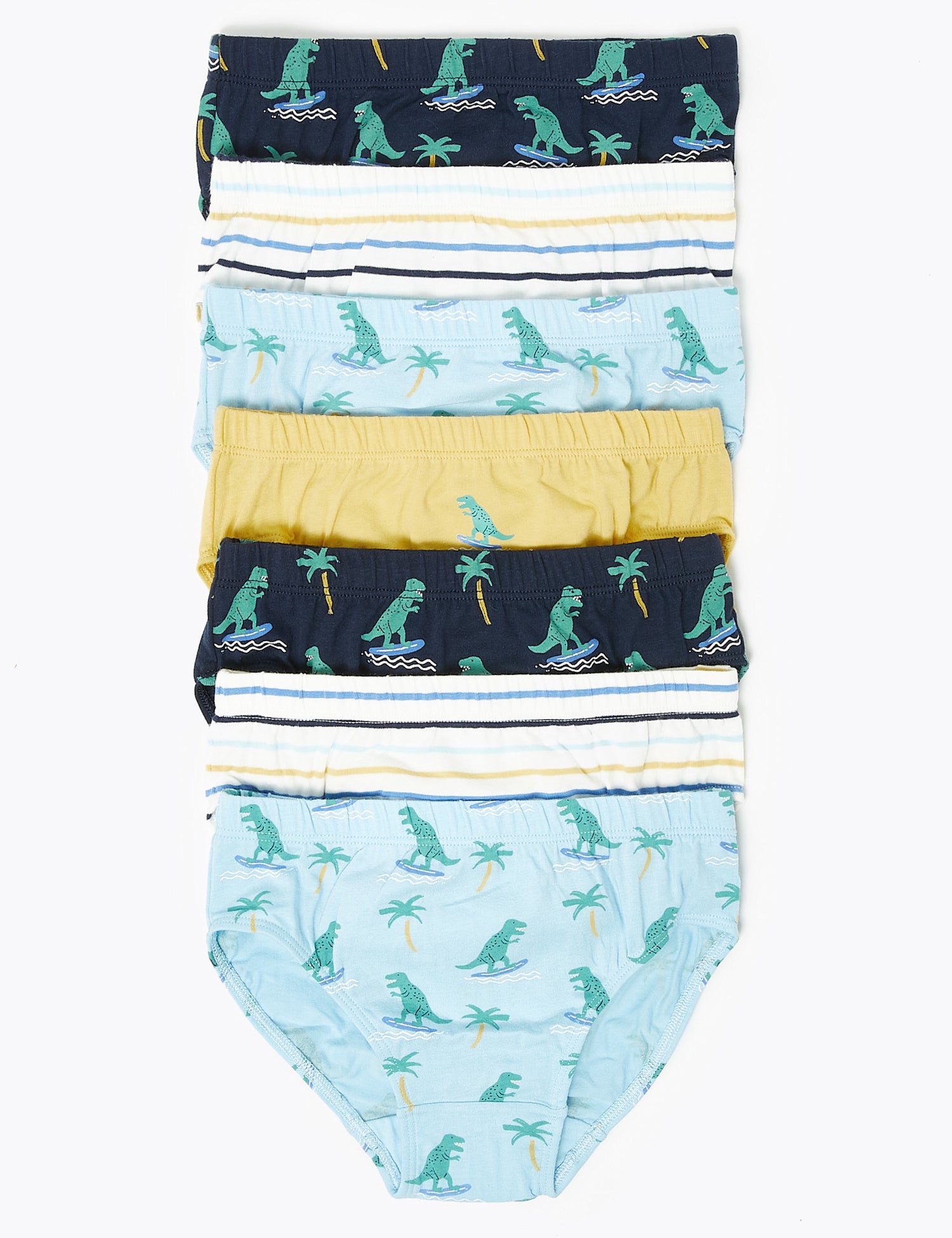 7 Pack Dinosaur Print Briefs