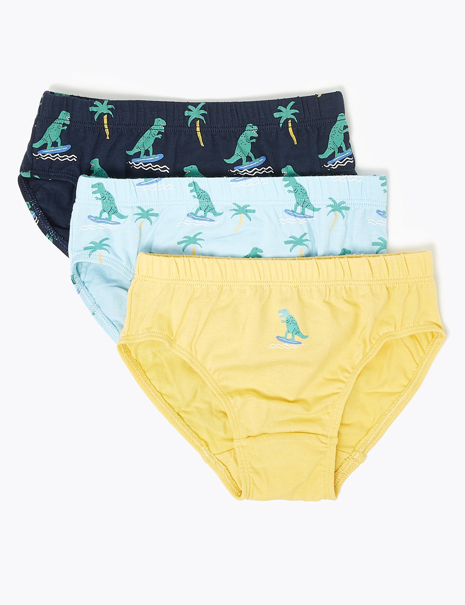 7 Pack Dinosaur Print Briefs