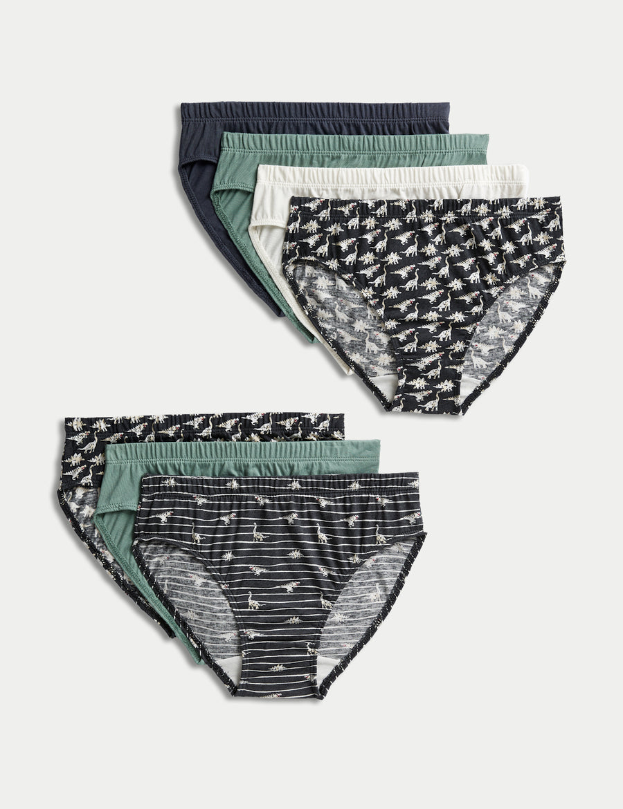 7pk Pure Cotton Dinosaur Briefs
