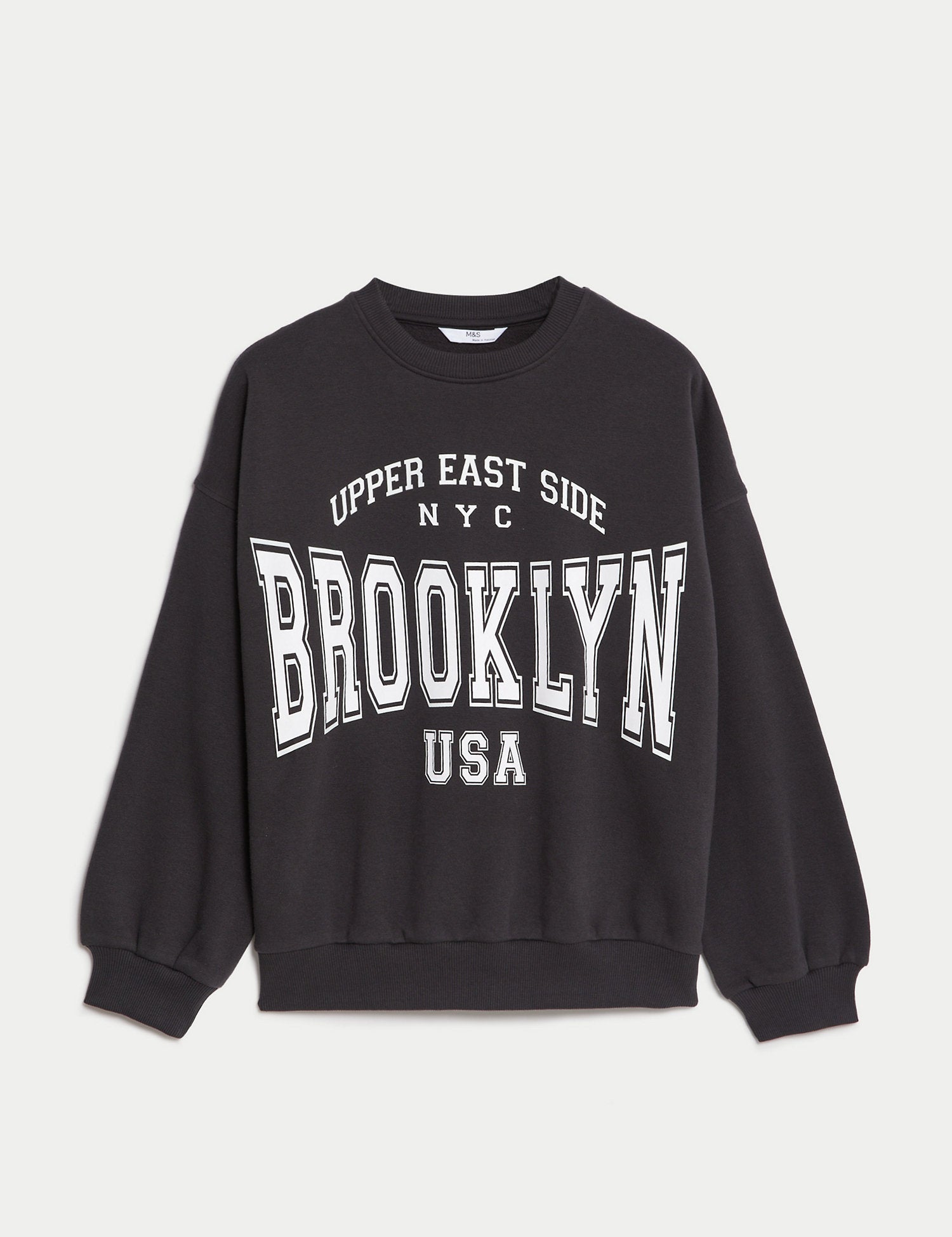 Cotton Rich Brooklyn Slogan Sweatshirt