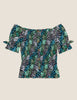 Floral Print Shirred Top