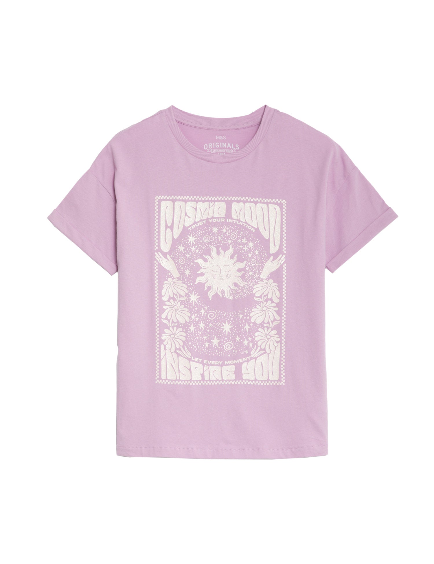 Pure Cotton Cosmic Graphic T-Shirt