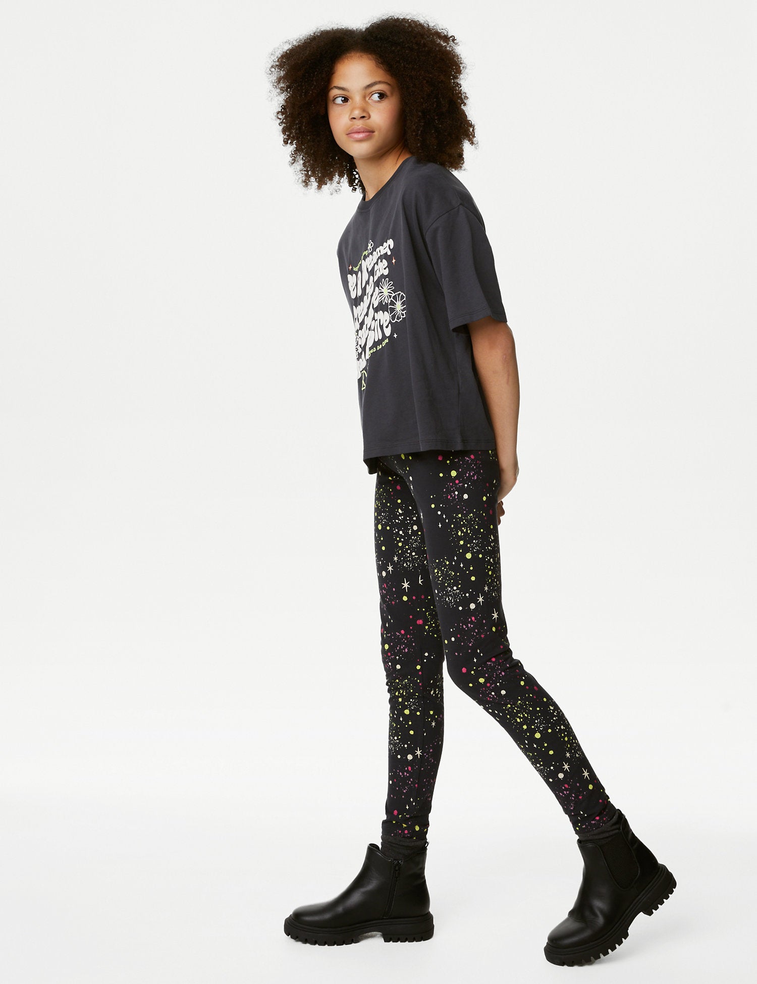 Cotton Rich Paint Splat Stars Leggings