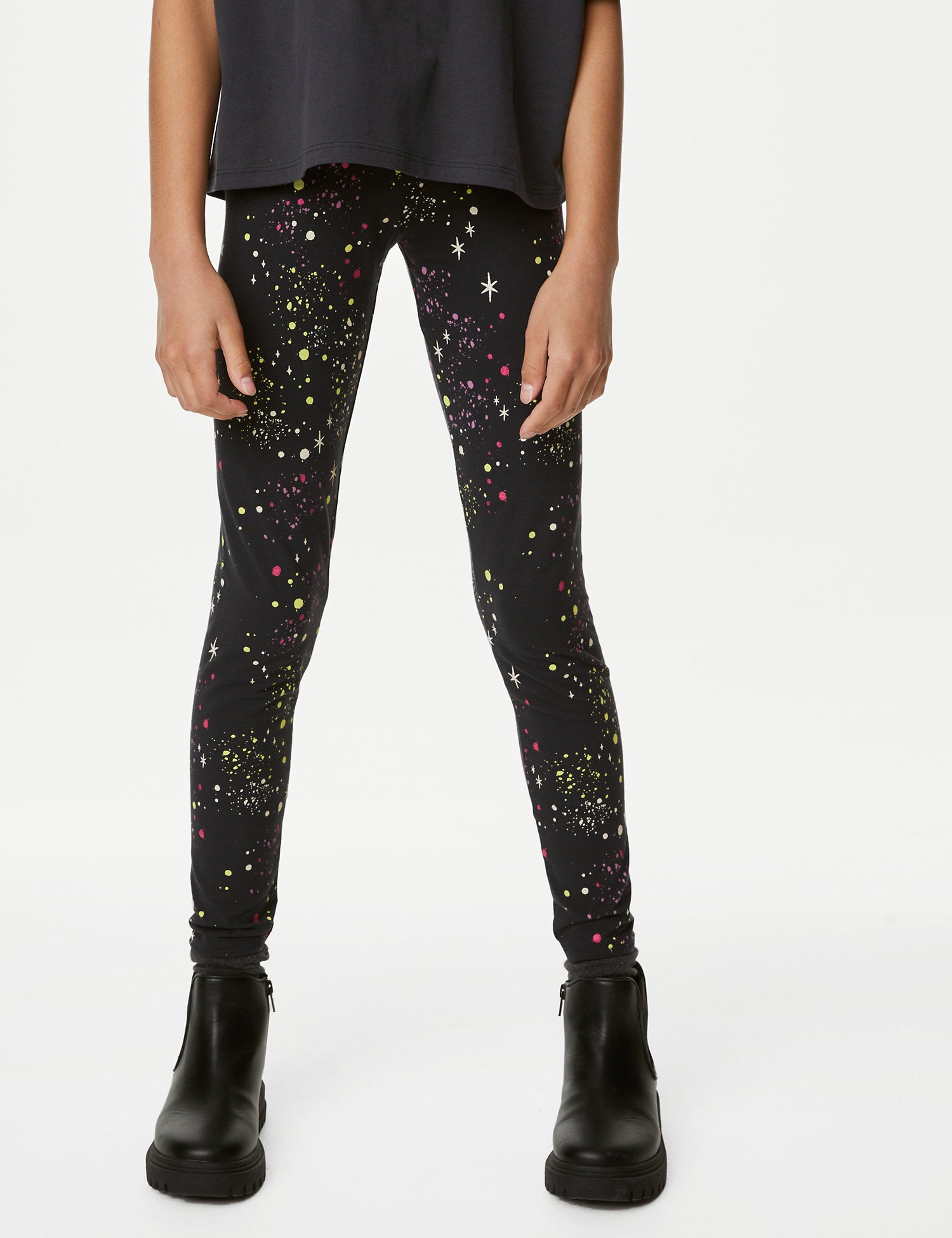 Cotton Rich Paint Splat Stars Leggings