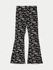 Cotton Rich Slogan Print Flared Leggings