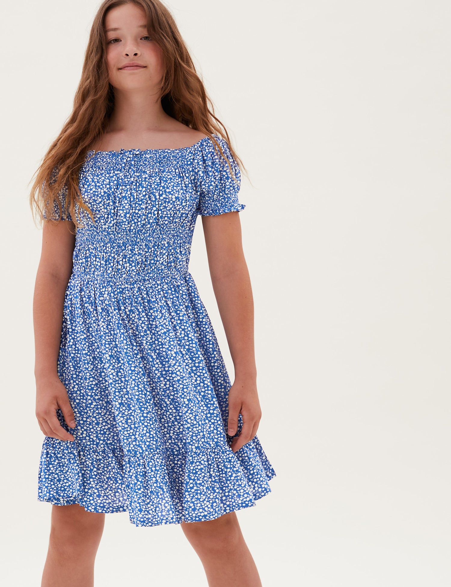 Floral Shirred Dress