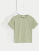 2pk Pure Cotton Diamanté T-Shirts