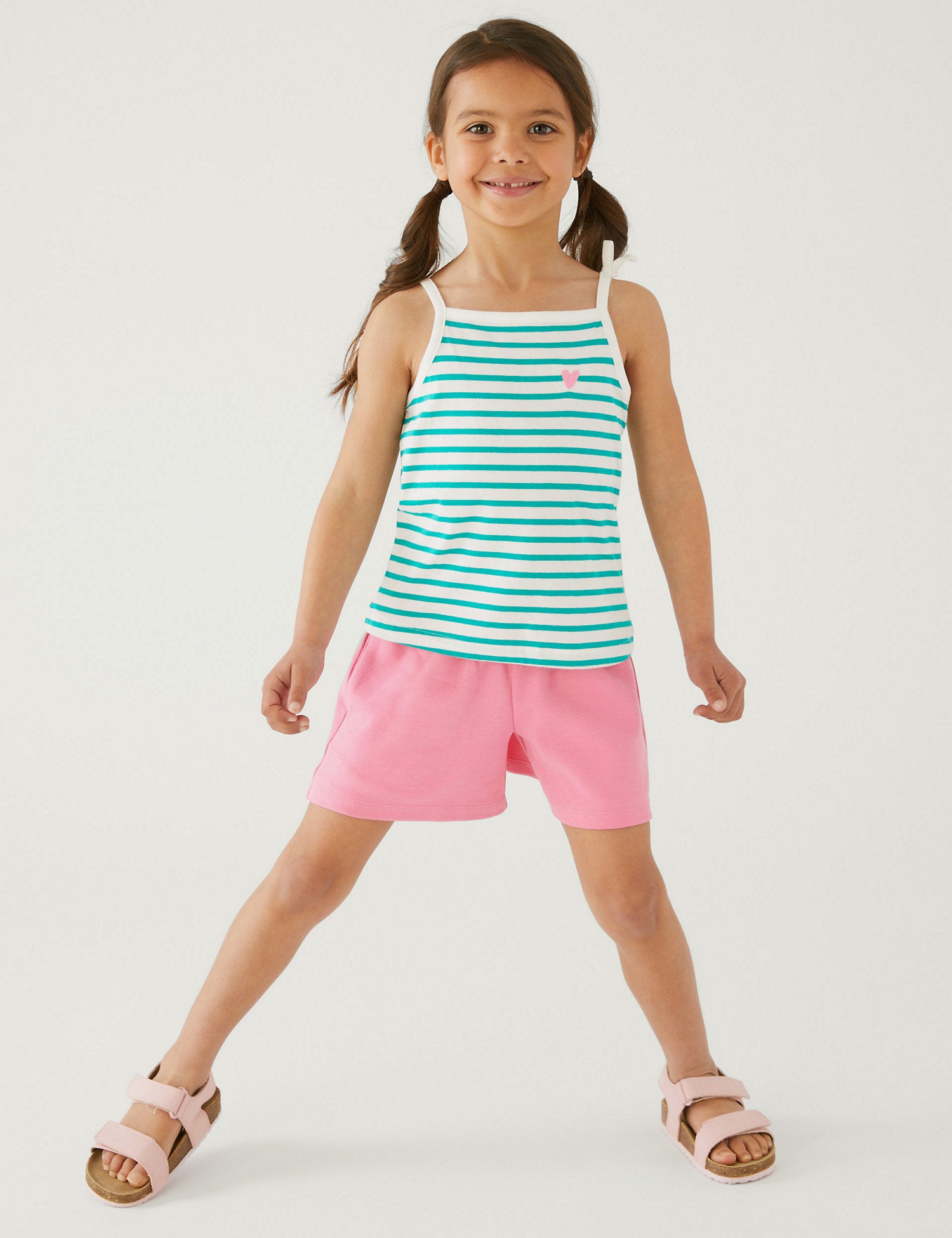 Pure Cotton Striped Strappy Top