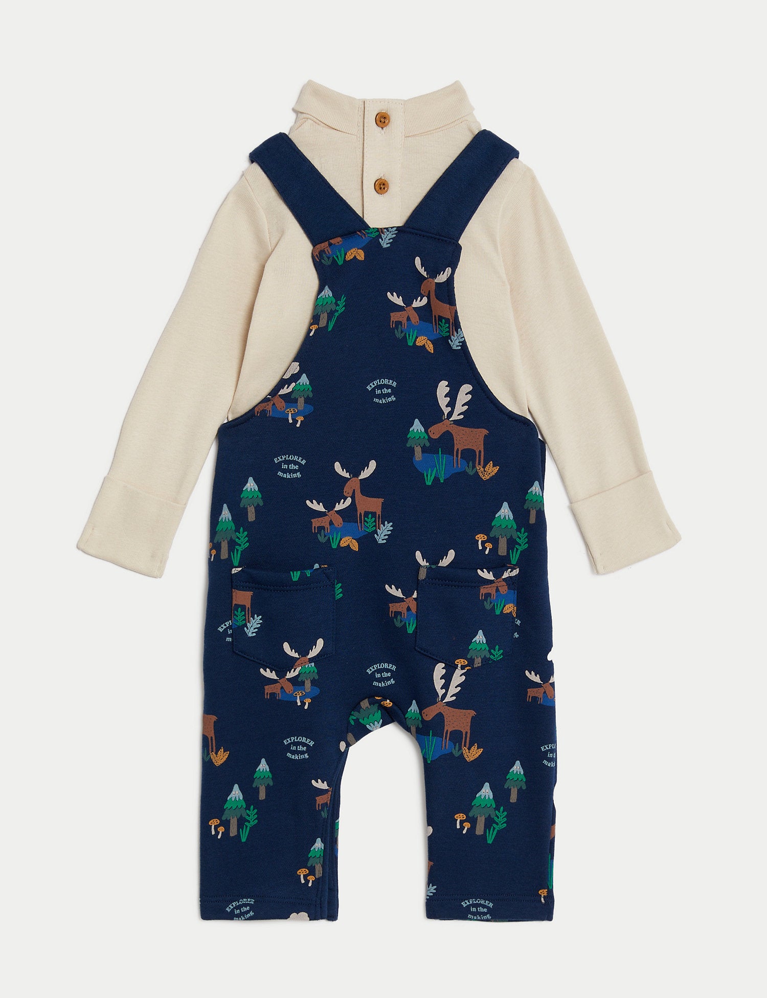 2pc Cotton Rich Moose Print Outfit