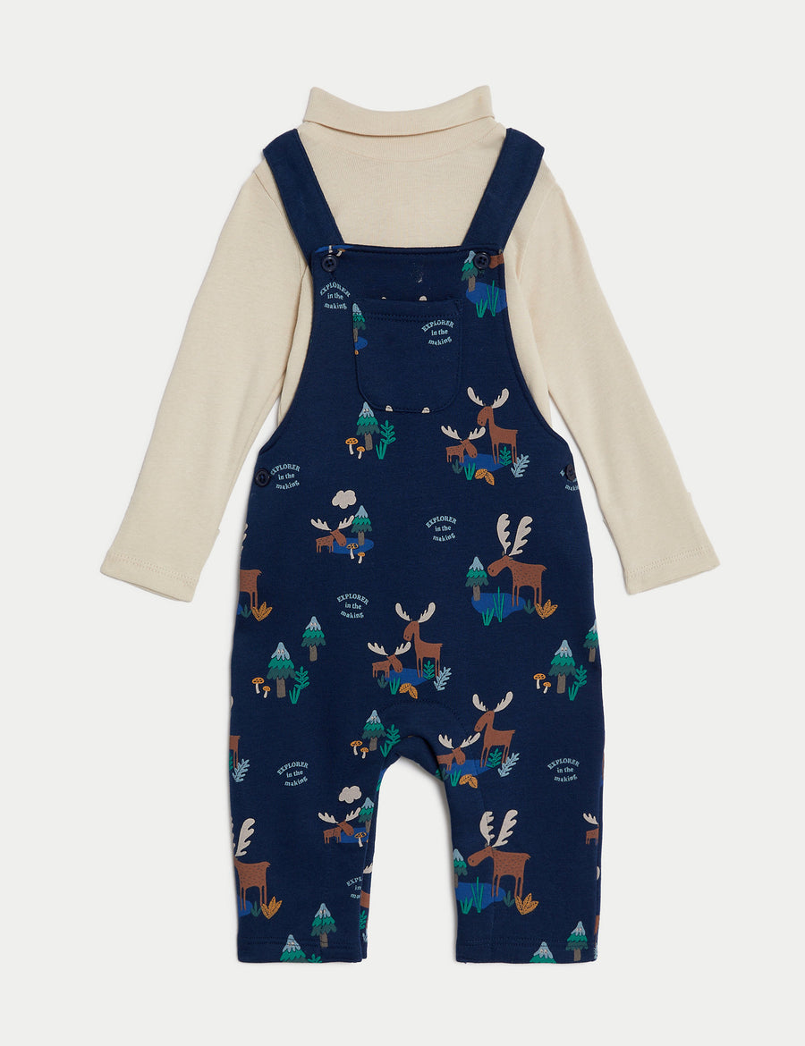 2pc Cotton Rich Moose Print Outfit