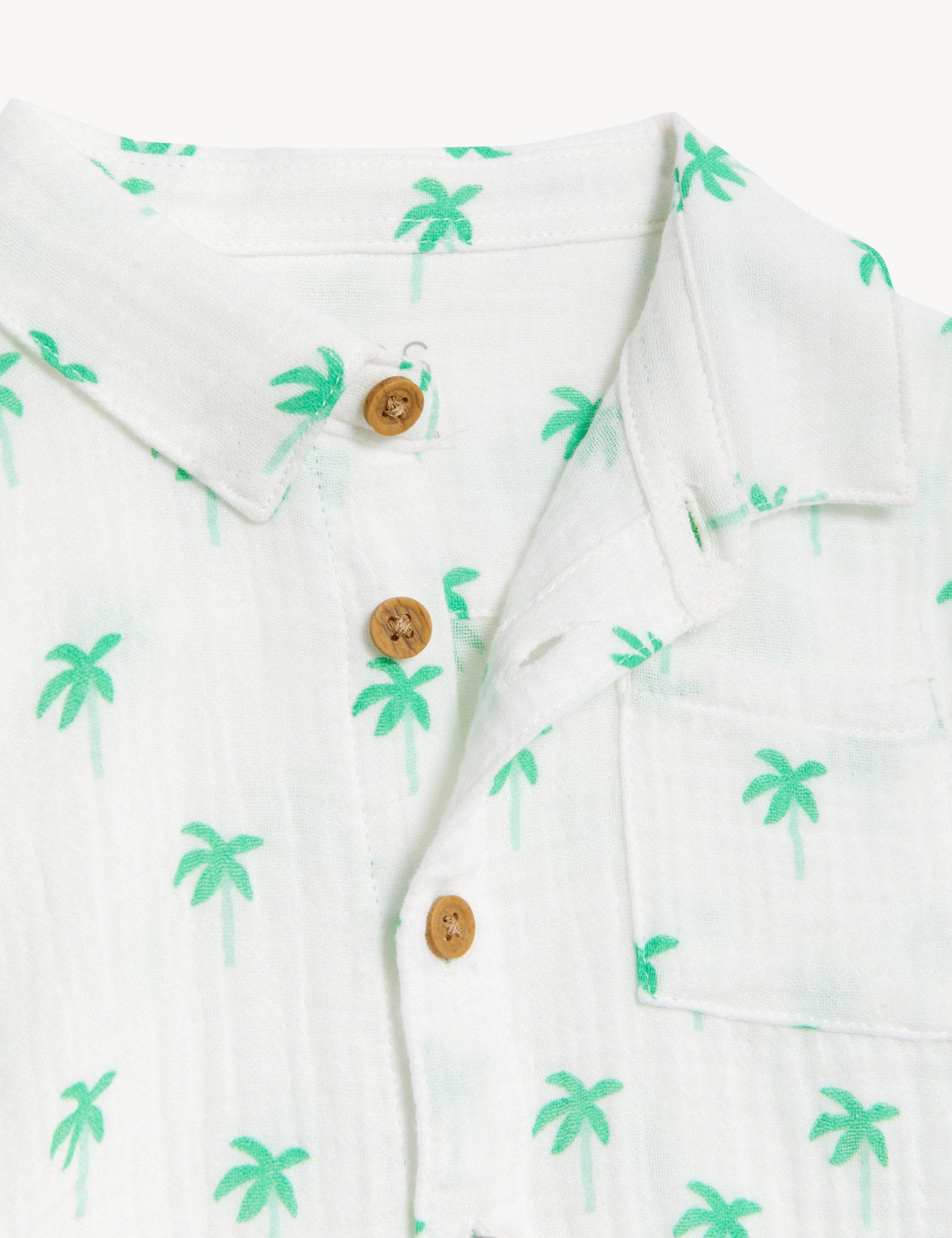 Pure Cotton Palm Tree Shirt & Shorts Set