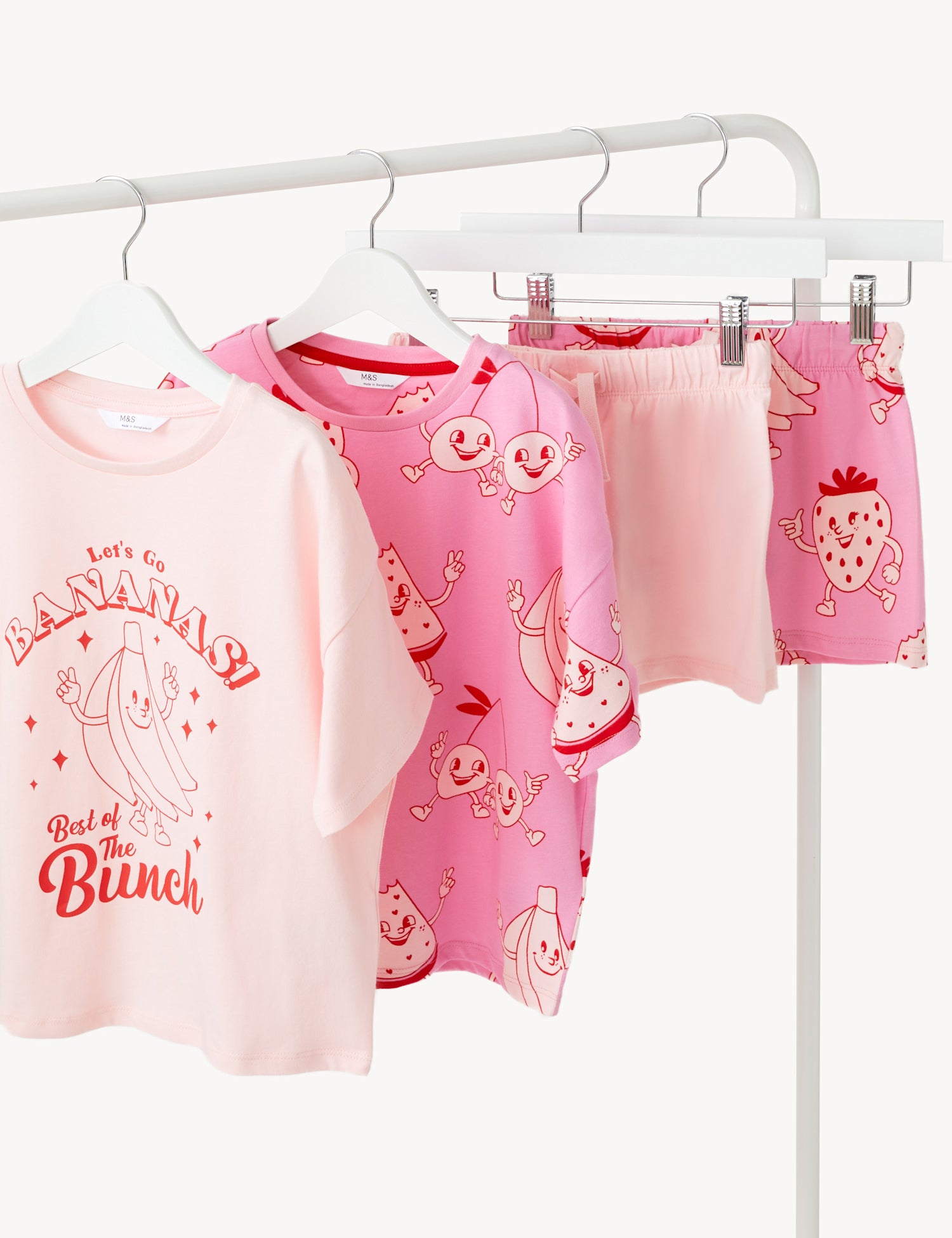 2pk Cotton Rich Banana Short Pyjama Sets
